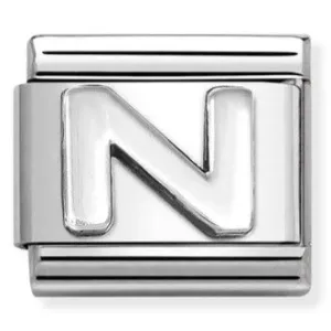 Nomination Initials Jewellery Silver Letter N Charm