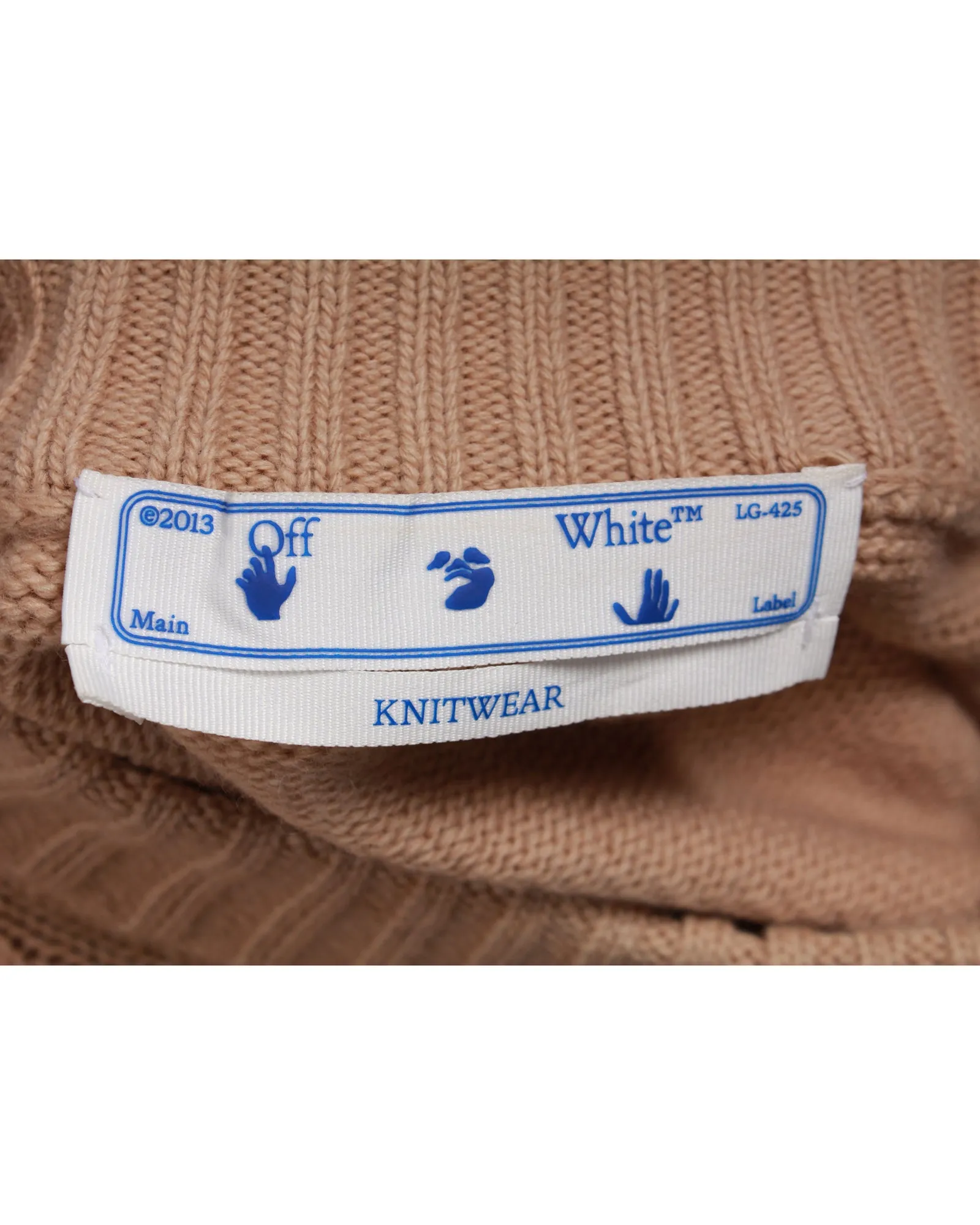 Off-White Intarsia Logo Colorblock Sweater in Multicolor Wool