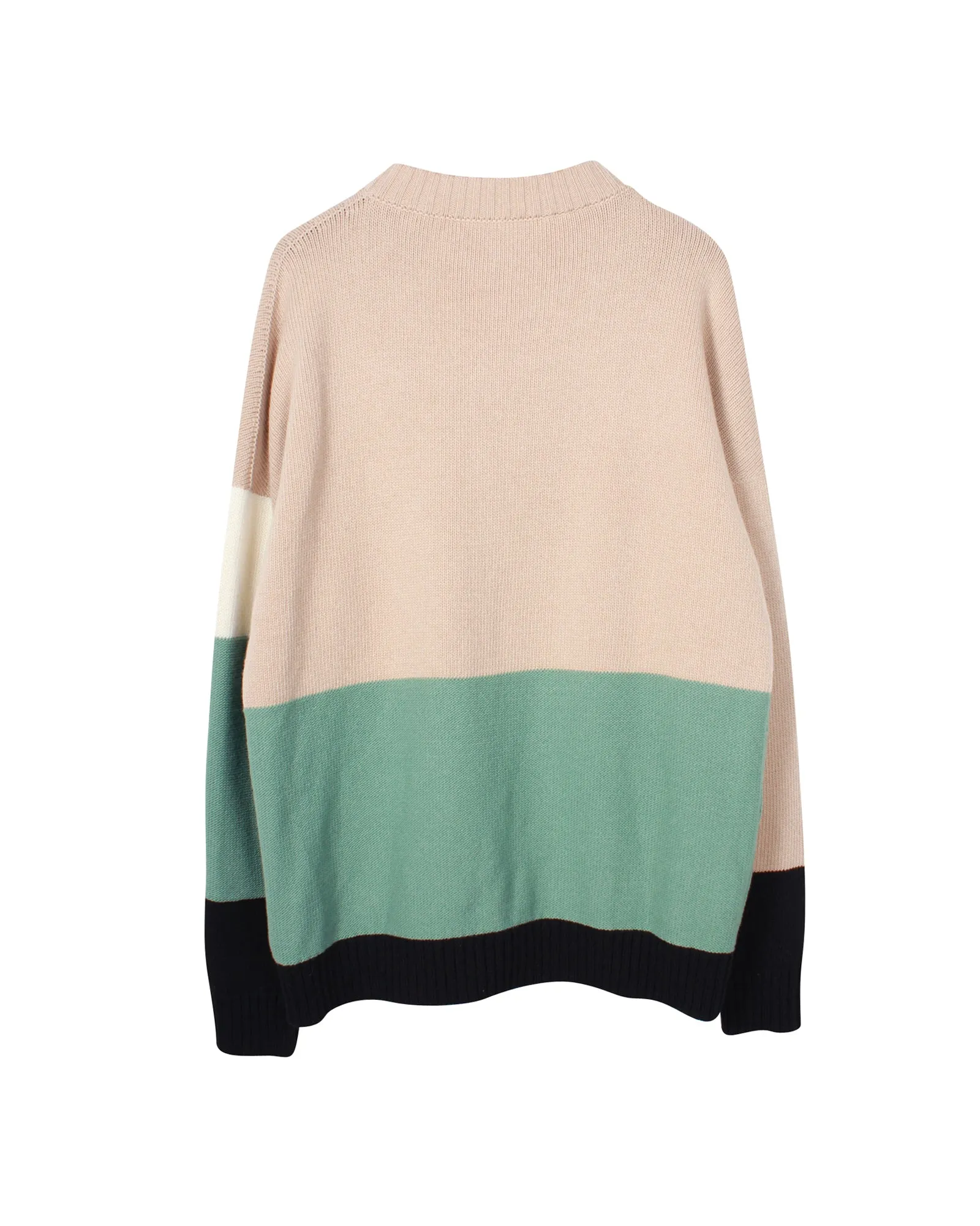 Off-White Intarsia Logo Colorblock Sweater in Multicolor Wool