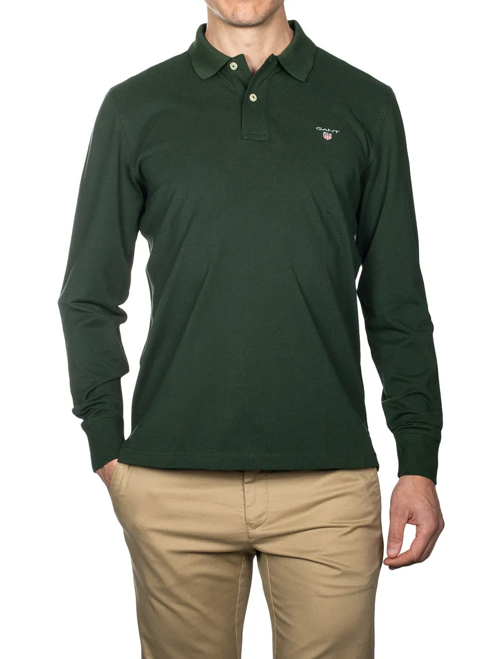 Original Long Sleeve Piqu�� Polo Shirt Storm Green