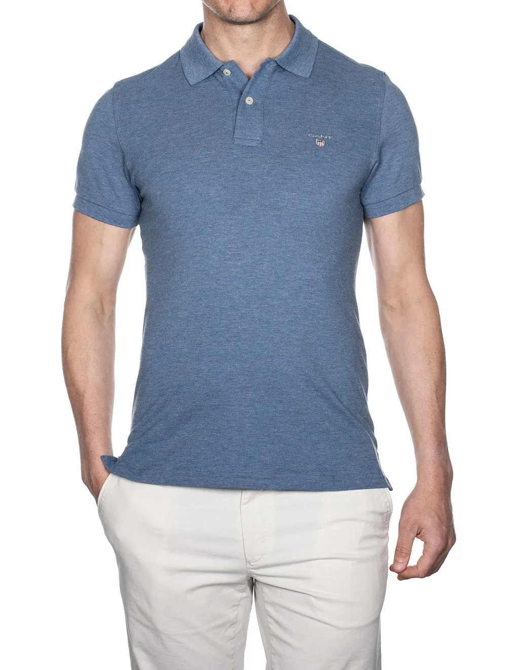 Original Piqu�� Polo Shirt Dark Jeansblue Melange