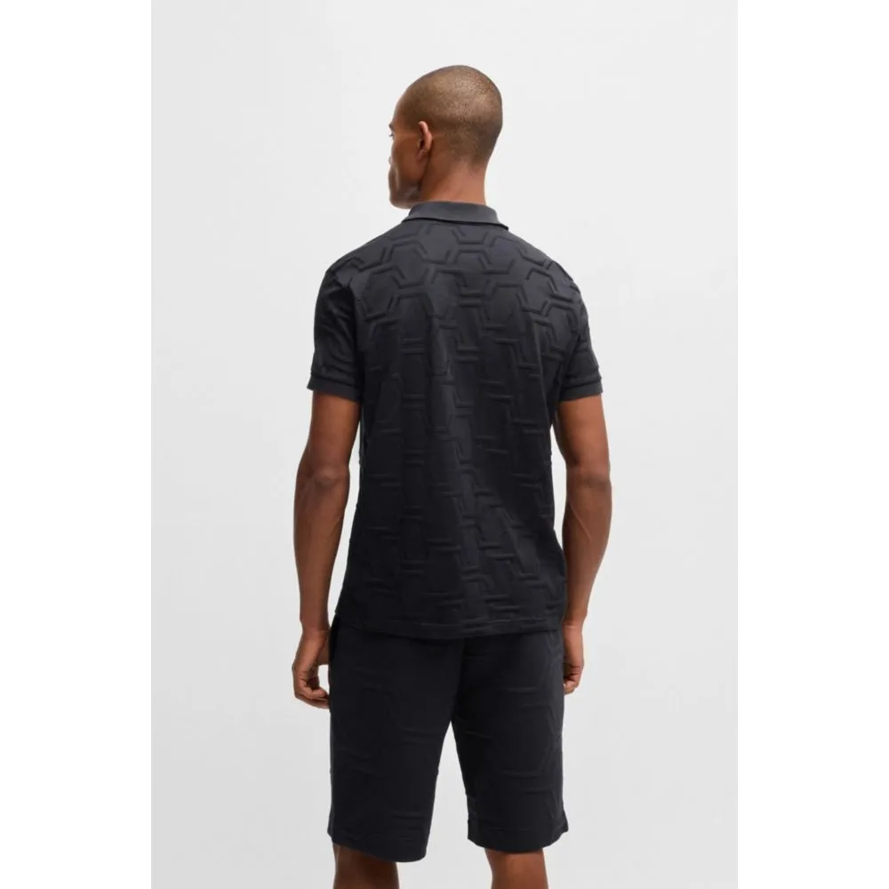 Paddy relaxed-fit polo shirt in quilted mercerized cotton