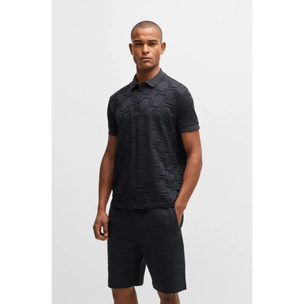 Paddy relaxed-fit polo shirt in quilted mercerized cotton
