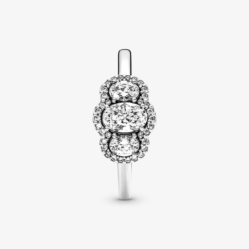 Pandora Rings Three Stone Vintage Ring | Silver