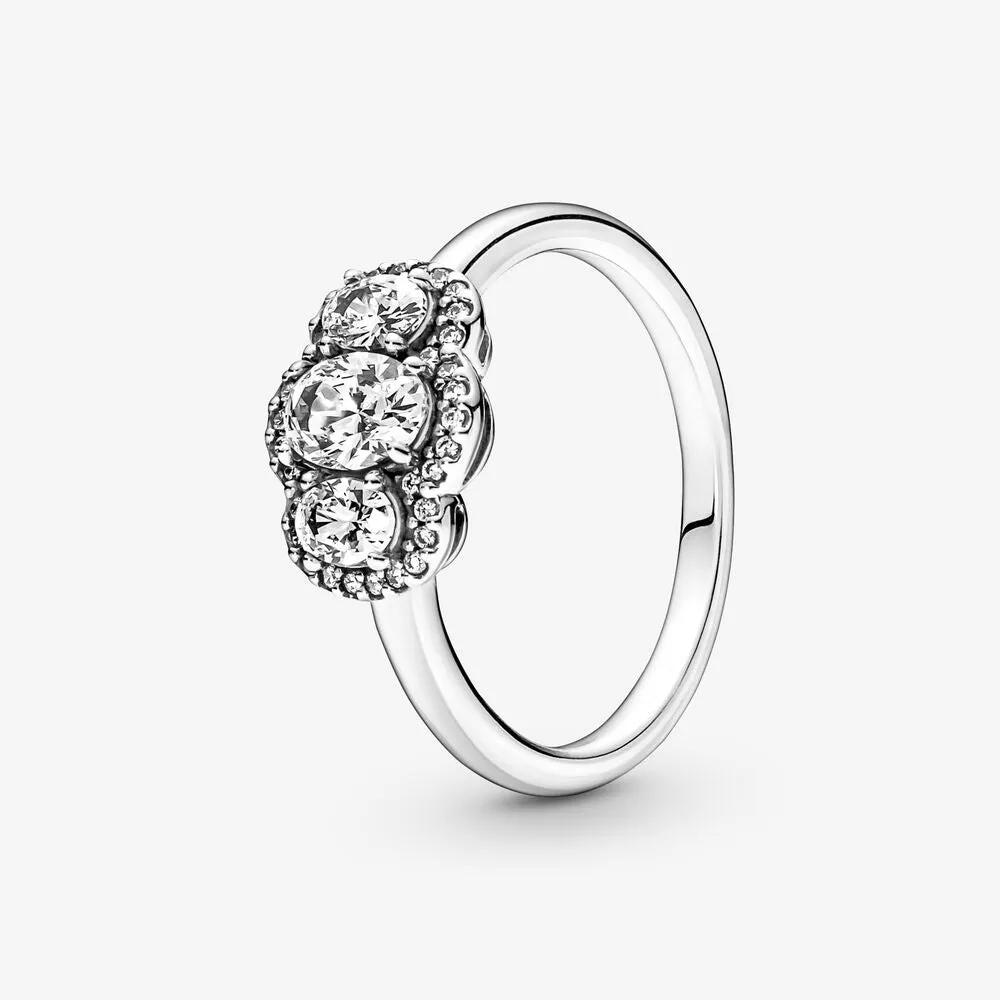 Pandora Rings Three Stone Vintage Ring | Silver