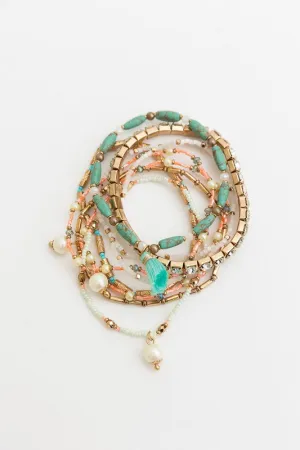 Pastel Studded Beaded Layered Bracelet