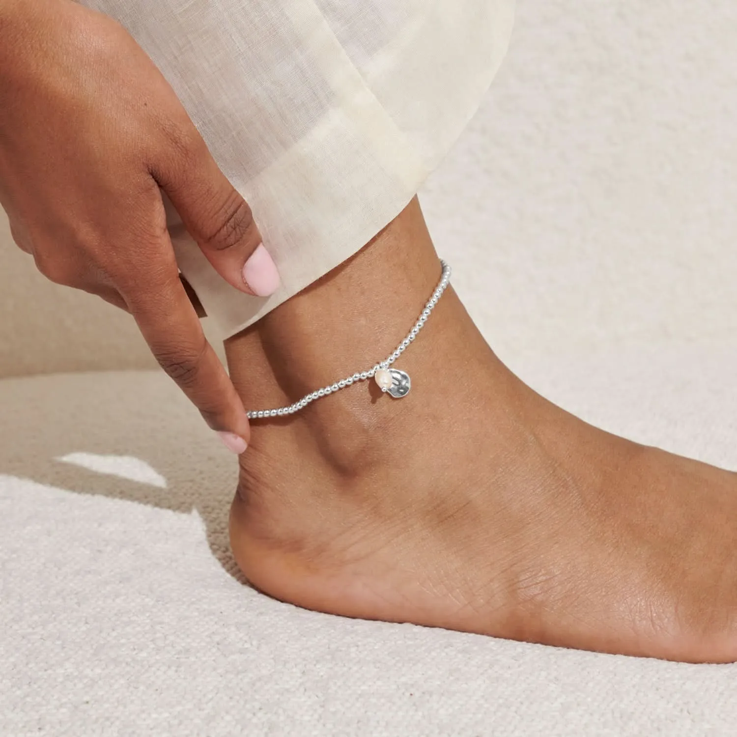 Pearl Silver Plated Anklet 8625 Joma Jewellery