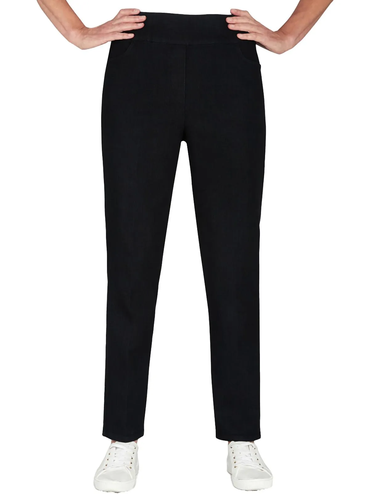 Petites Womens Mid-Rise Modern Fit Straight Leg Jeans