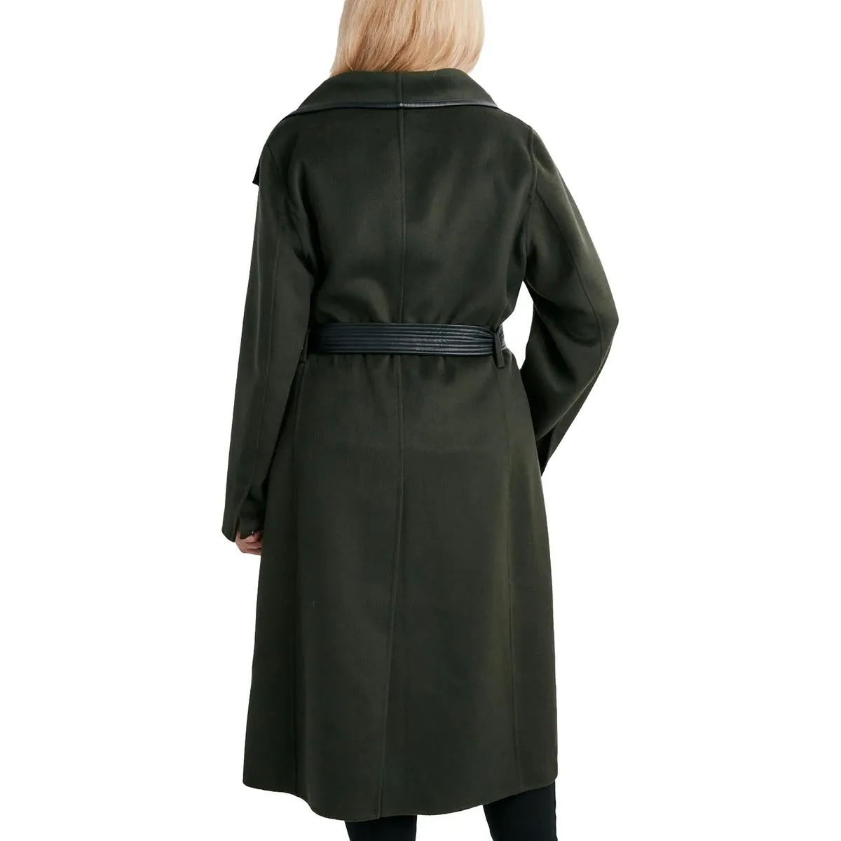 Plus Womens Wool Blend Long Trench Coat