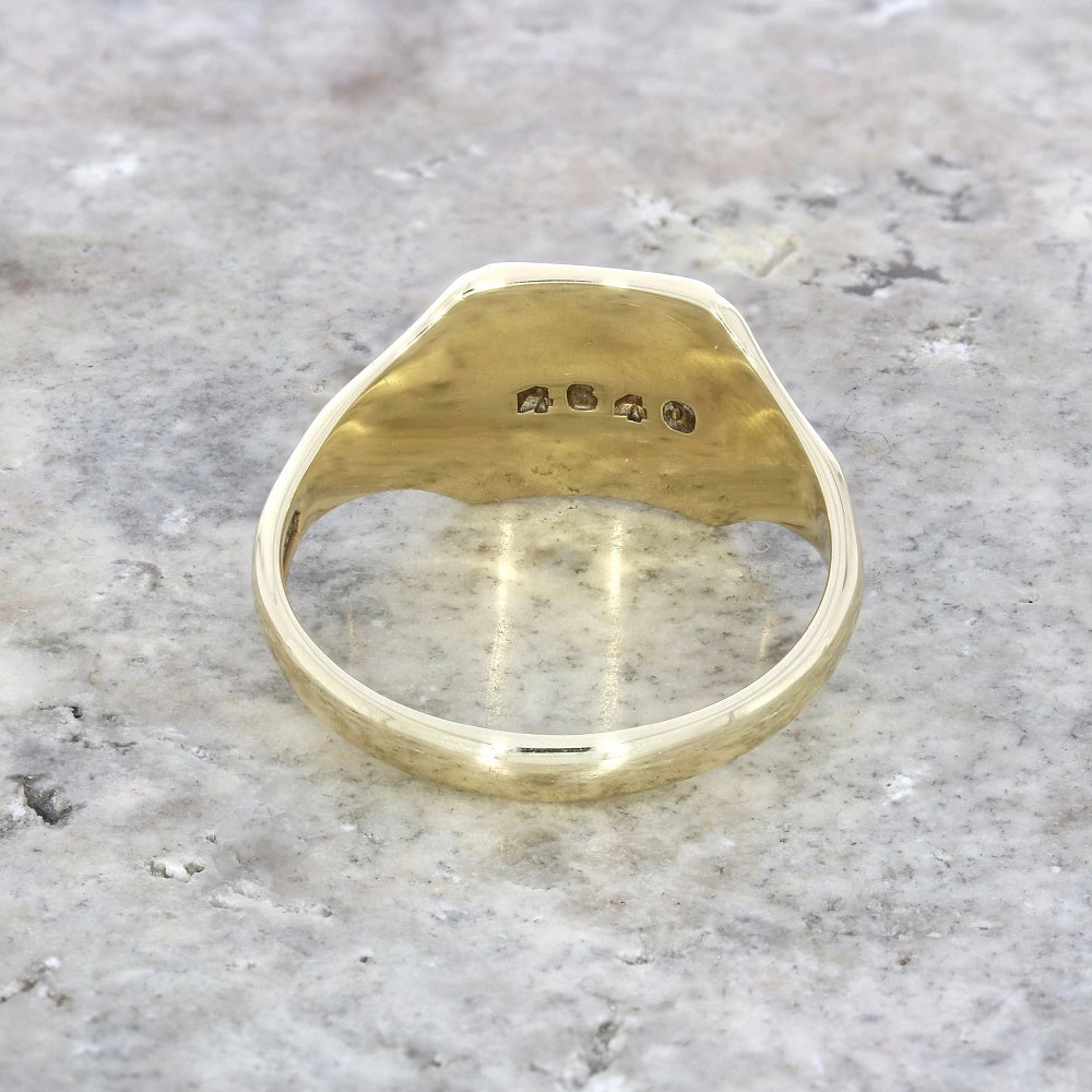 Pre Owned 9ct Yellow Gold Mens Square Signet Ring
