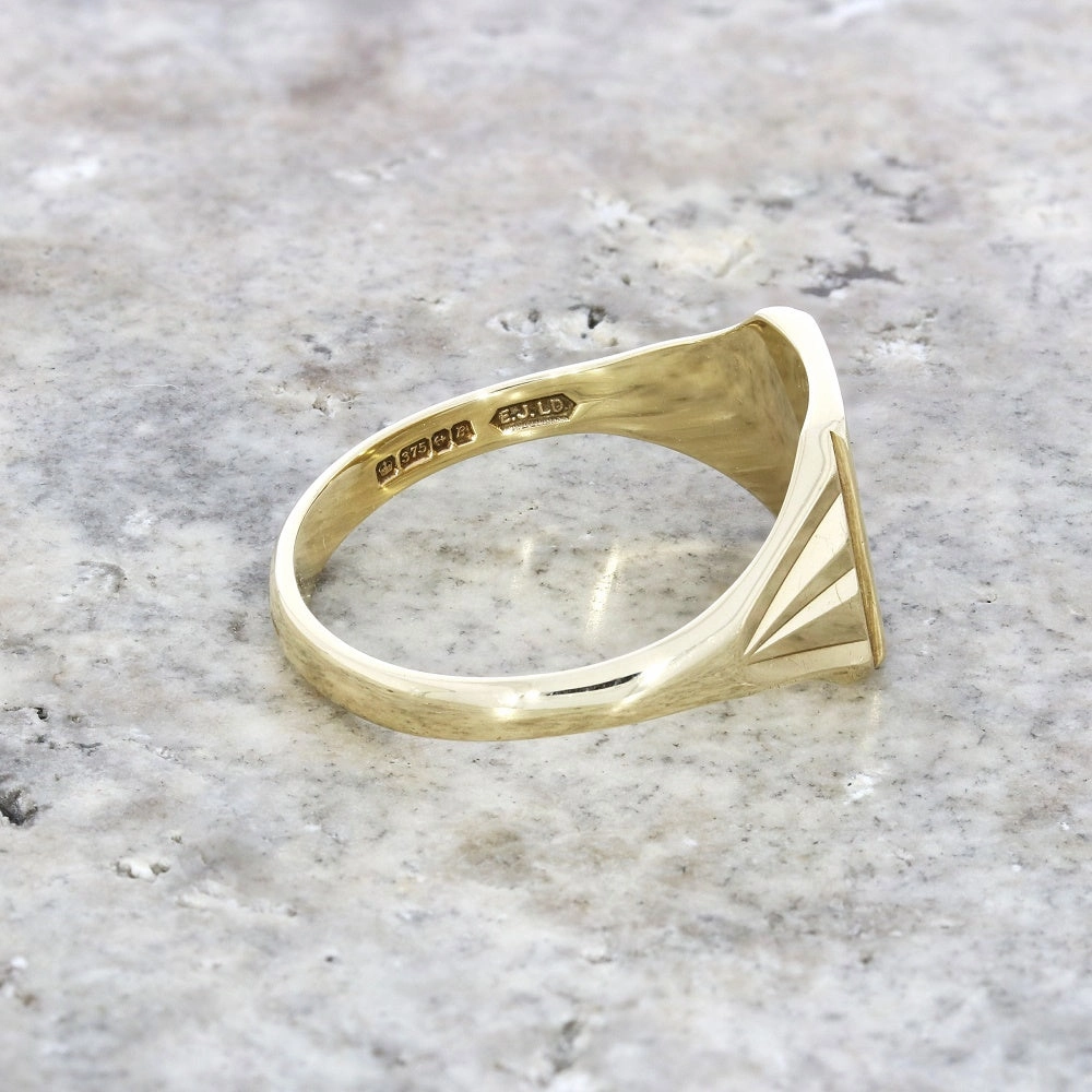 Pre Owned 9ct Yellow Gold Mens Square Signet Ring