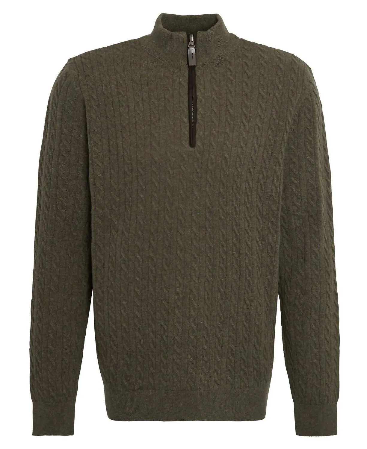 Ramsden Half Zip Knitted Jumper In Ivy Green