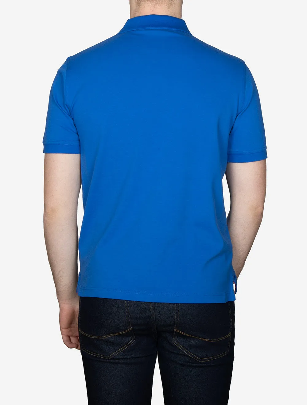 Regular Contrast Pique Short Sleeve Polo Shirt Lapis Blue