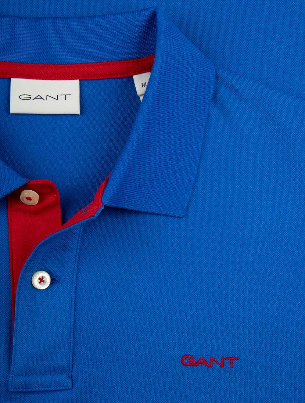 Regular Contrast Pique Short Sleeve Polo Shirt Lapis Blue