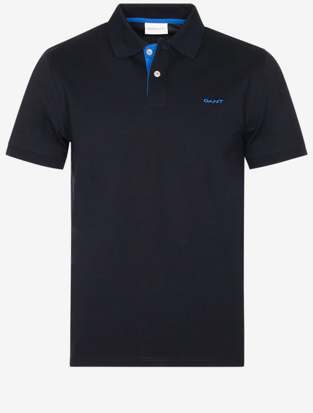Regular Contrast Pique Short Sleeve Rugger Black