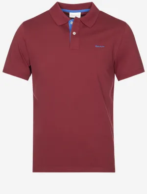 Regular Contrast Pique Short Sleeve Rugger Plumped Red
