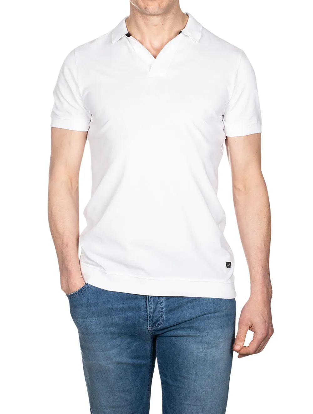Rice Retro Poloshirt Pure White