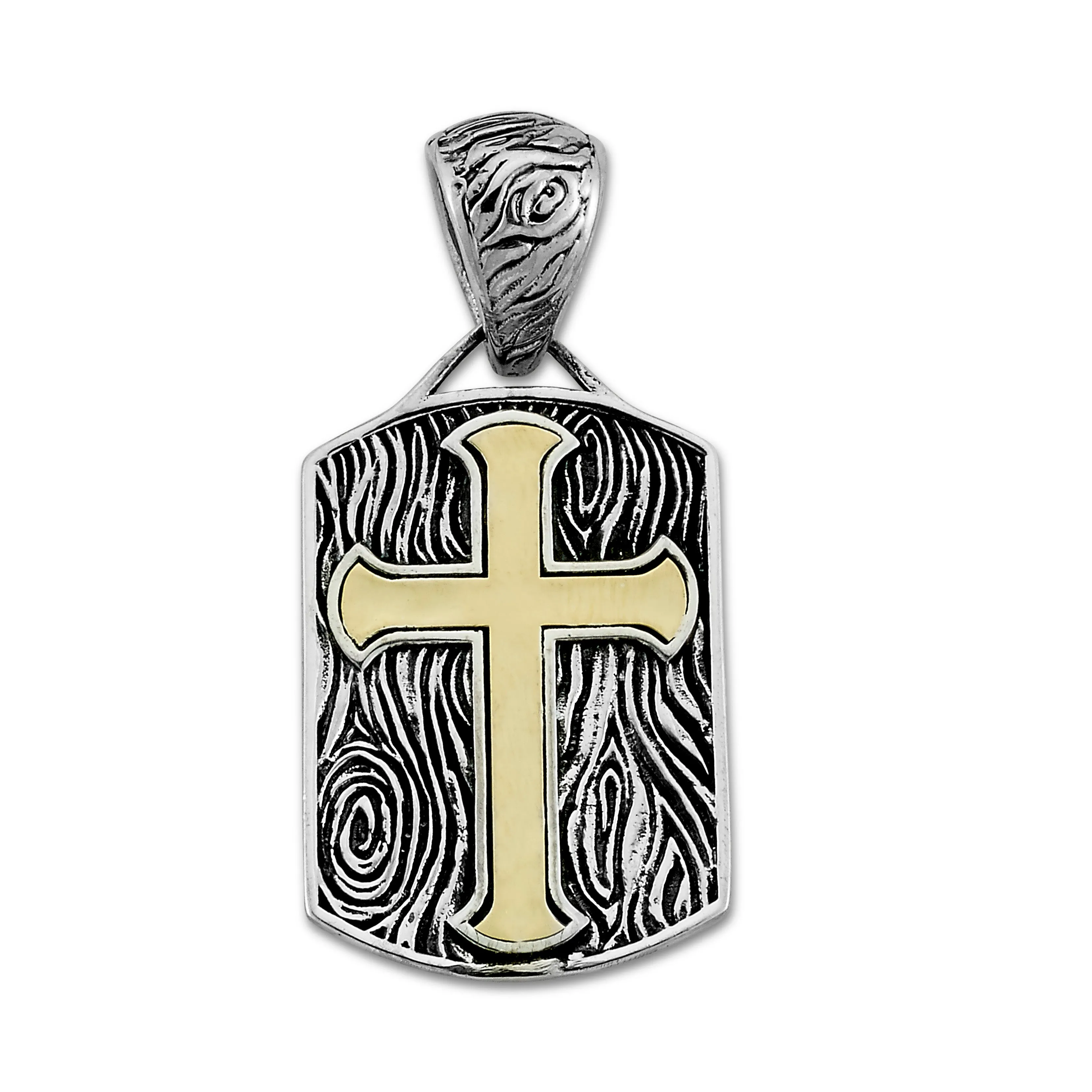Samuel B Sterling Silver and 18K Yellow Gold Cross Pendant (98684) Samuel B Jewelry