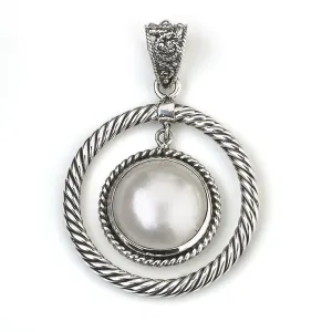 Samuel B. Sterling Silver Mabe Pearl Pendant (100564) Samuel B Jewelry