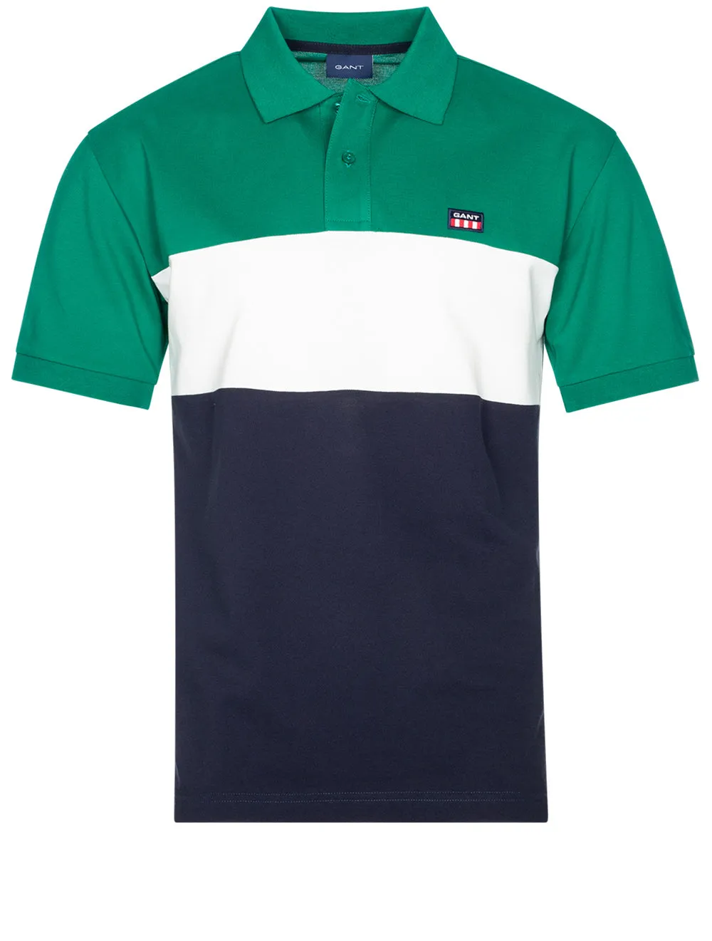 Short Sleeve Block Pique Lush Green