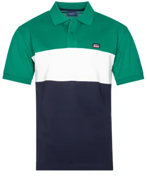 Short Sleeve Block Pique Lush Green