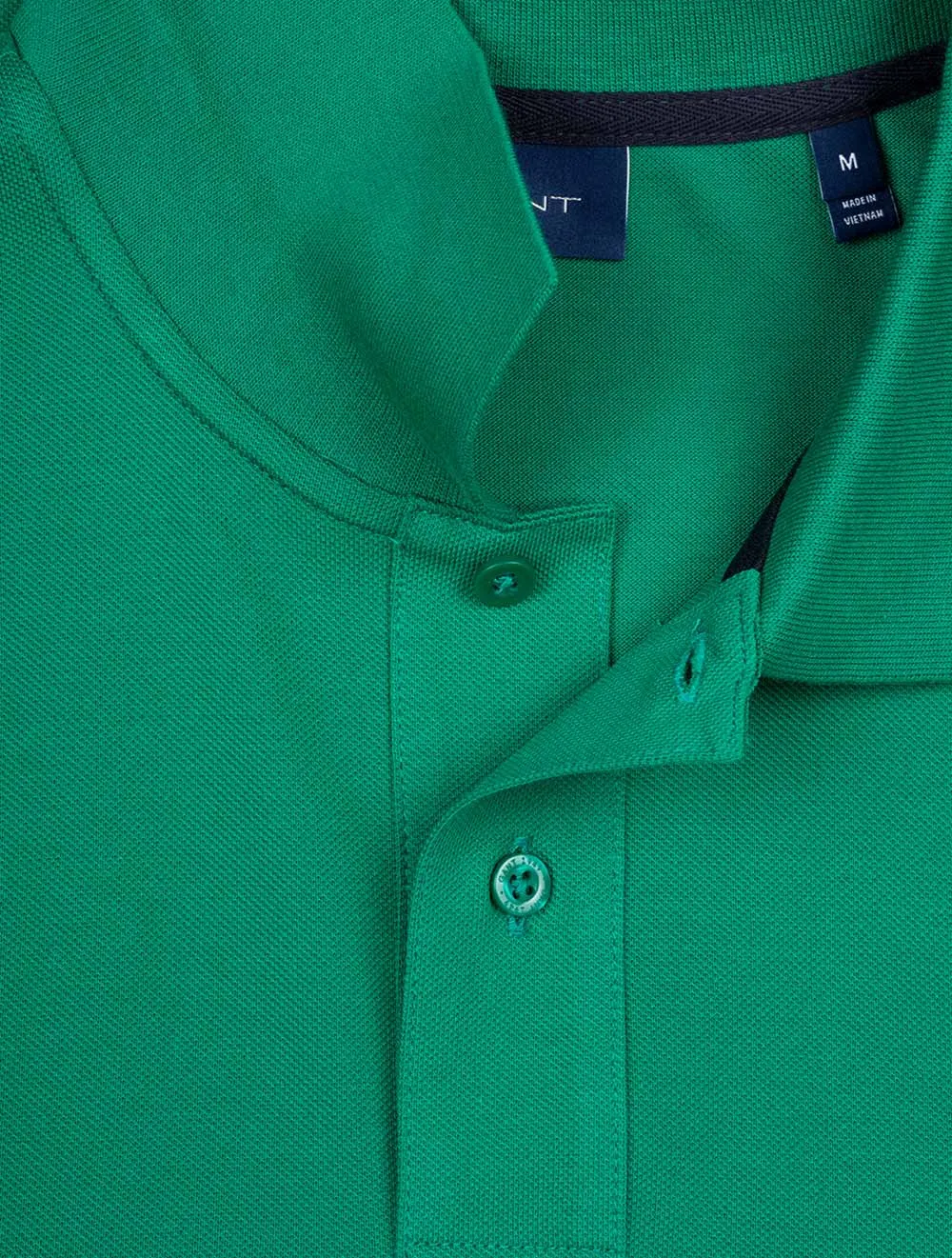 Short Sleeve Block Pique Lush Green