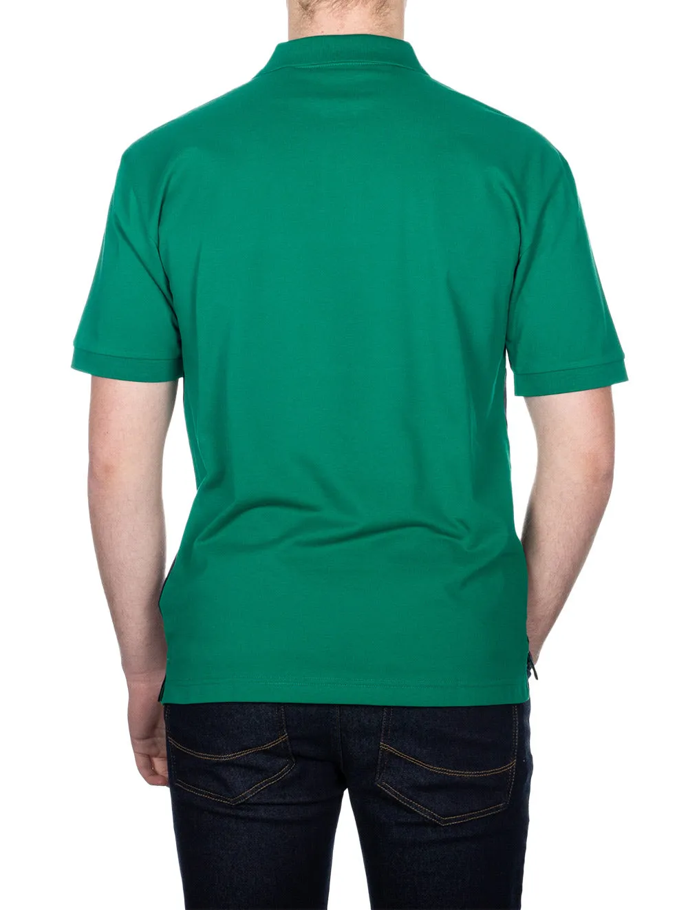 Short Sleeve Block Pique Lush Green