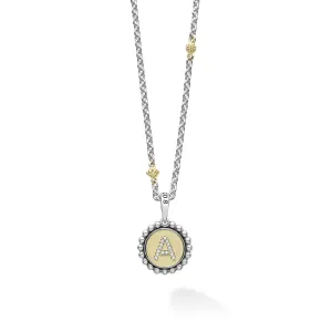 Signature Caviar Jewelry Signature Caviar A Initial Diamond Charm Necklace