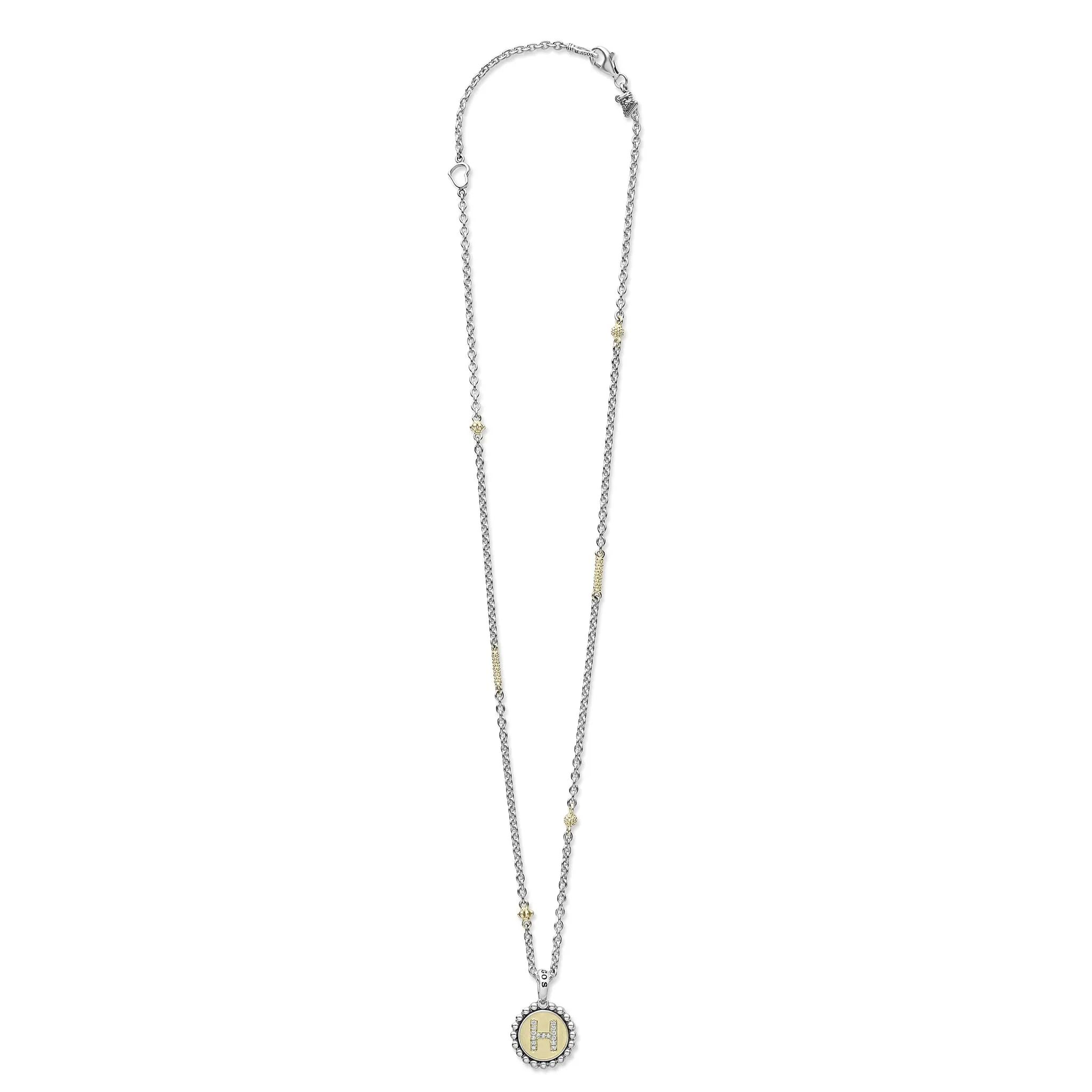 Signature Caviar Jewelry Signature Caviar H Initial Diamond Charm Necklace
