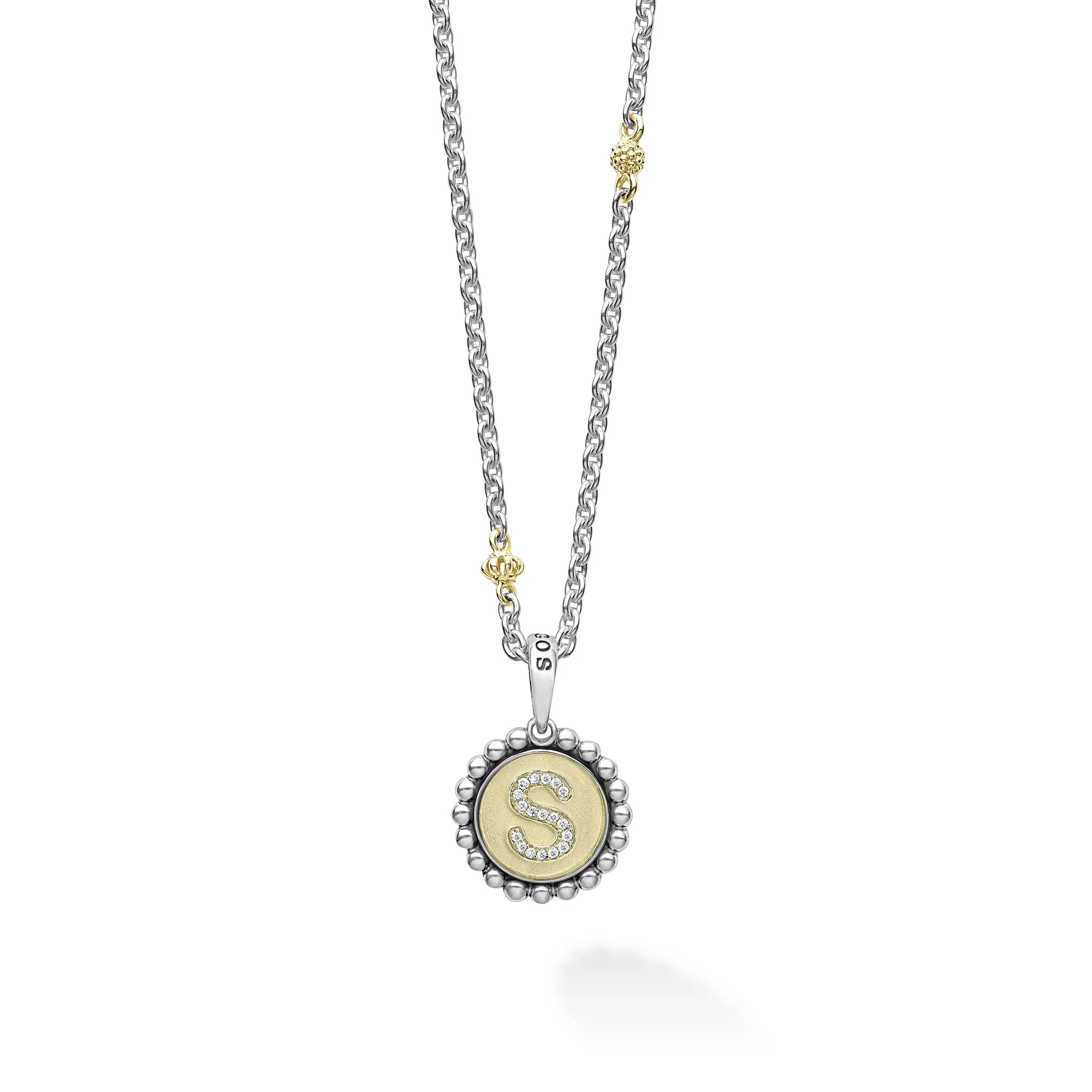 Signature Caviar Jewelry Signature Caviar S Initial Diamond Charm Necklace