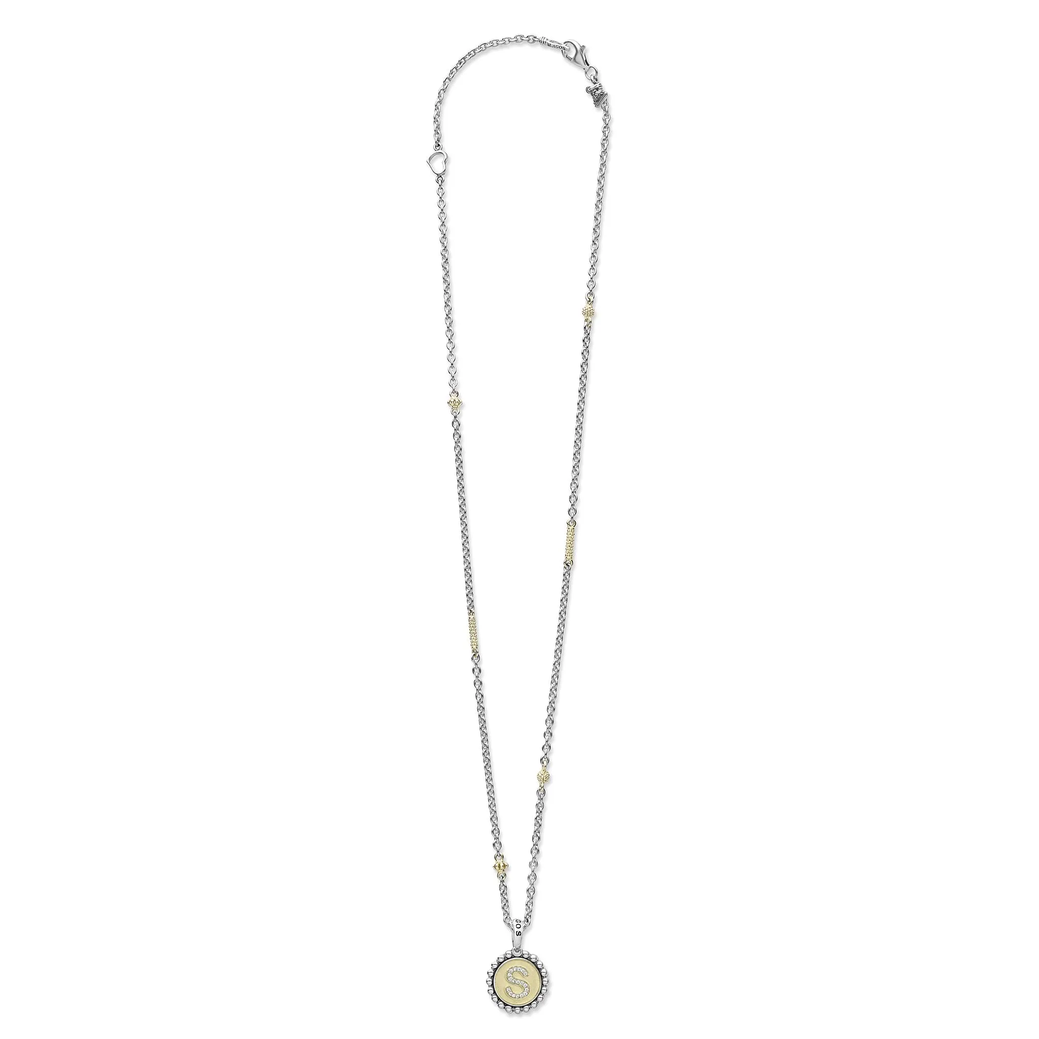 Signature Caviar Jewelry Signature Caviar S Initial Diamond Charm Necklace