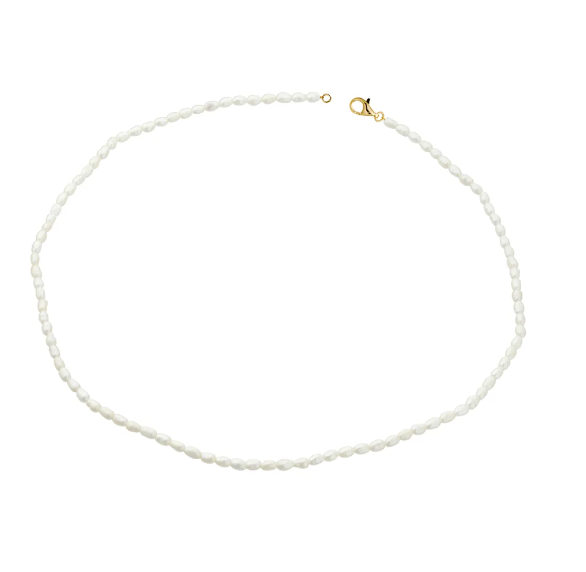 Silver & Stainless Essentials Jewellery Anklet - Freshwater Petite Rice Pearl with Clasp Anklet - 2 colours
