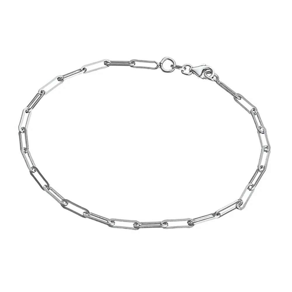 Silver & Stainless Essentials Jewellery Anklet - Mini Paperclip Links