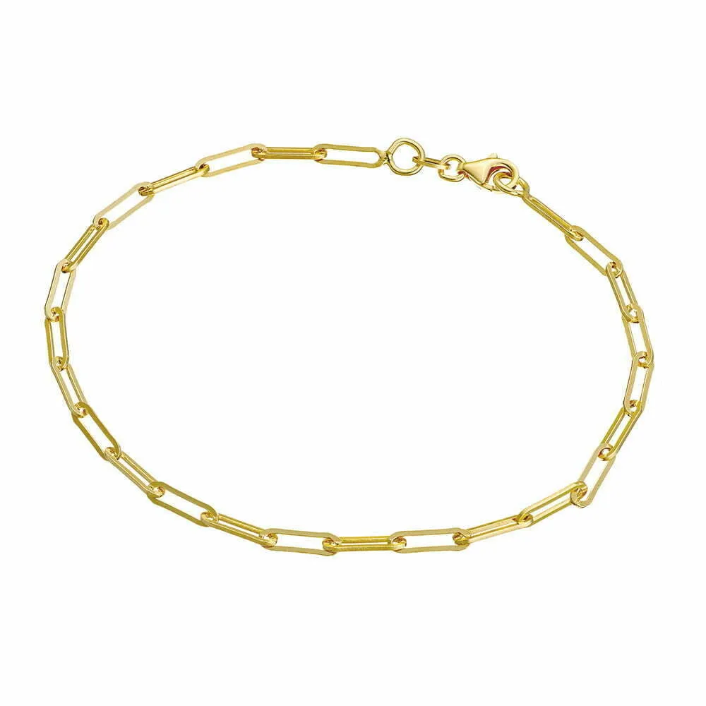 Silver & Stainless Essentials Jewellery Anklet - Mini Paperclip Links
