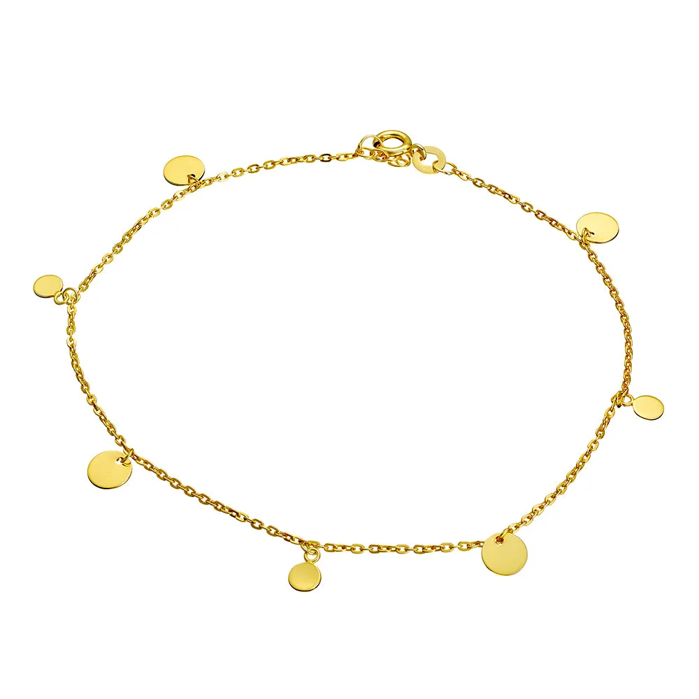 Silver & Stainless Essentials Jewellery Anklet - Multi Disc Charms