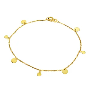 Silver & Stainless Essentials Jewellery Anklet - Multi Disc Charms