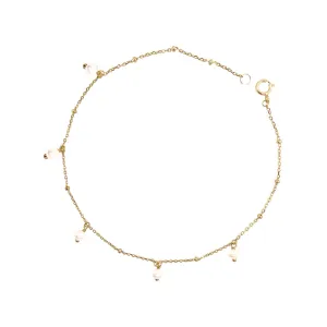 Silver & Stainless Essentials Jewellery Anklet - Pearls Paperclip