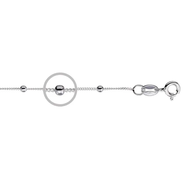 Silver & Stainless Essentials Jewellery Chain  -  0.5mm Silver Satellite Chain with 1mm Beads