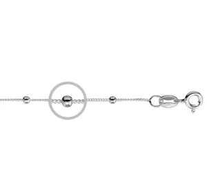 Silver & Stainless Essentials Jewellery Chain  -  0.5mm Silver Satellite Chain with 1mm Beads