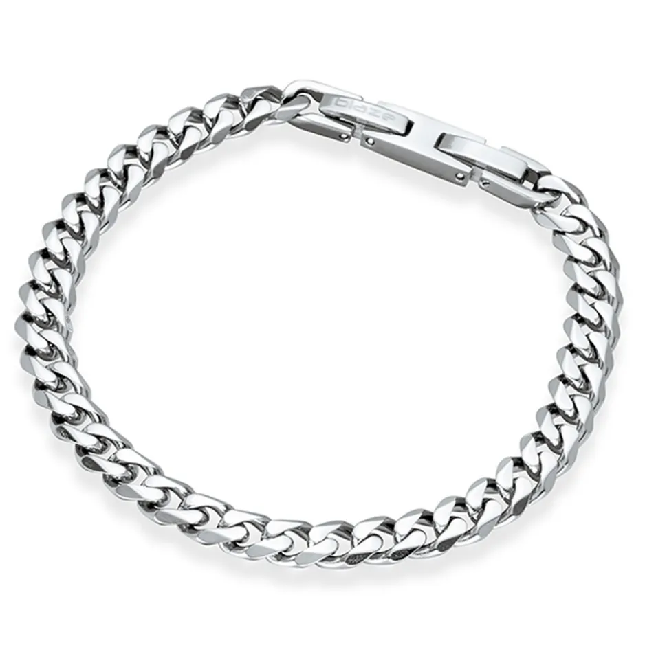 Silver & Stainless Essentials Jewellery Men Bracelet - Blaze Stainless Steel Cuban Link Bracelet