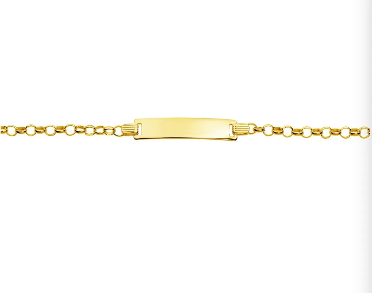 Silver & Stainless Essentials Jewellery Tiny Treasures Gold Plated Baby ID Plate Bracelet