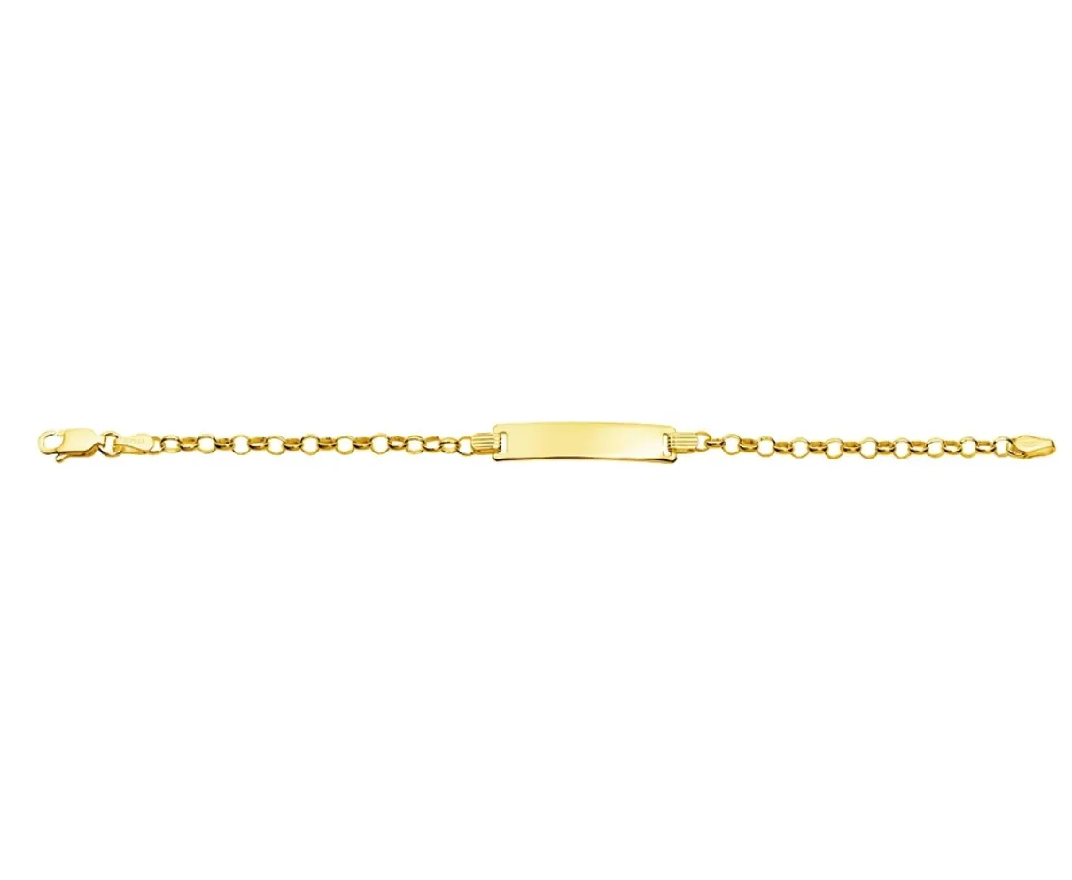 Silver & Stainless Essentials Jewellery Tiny Treasures Gold Plated Baby ID Plate Bracelet