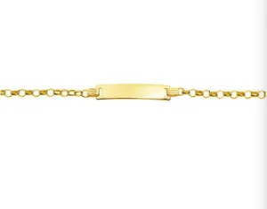 Silver & Stainless Essentials Jewellery Tiny Treasures Gold Plated Baby ID Plate Bracelet