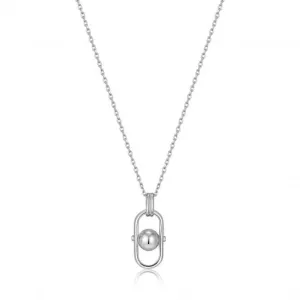 Silver Orb Link Drop Pendant Necklace N045-03H Ania Haie Jewellery