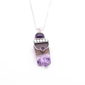 Silver Parrot Jewelry Bali Amethyst Geode Necklace