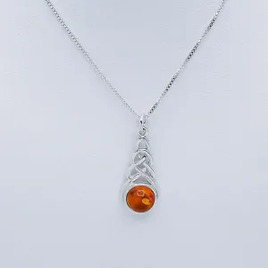 Silver Parrot Jewelry Celtic Sterling Pendant With Amber