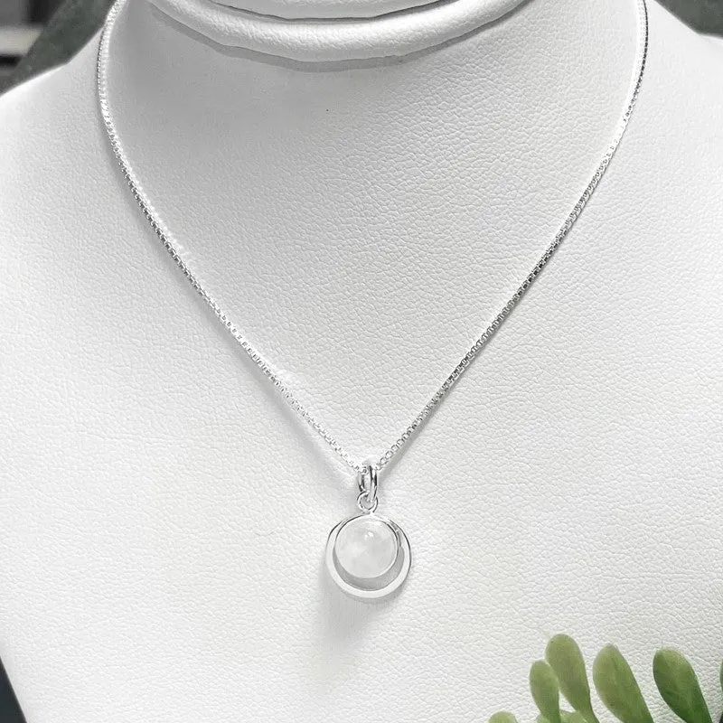 Silver Parrot Jewelry Small Sterling Silver Pedant with Moonstone or Chalcedony