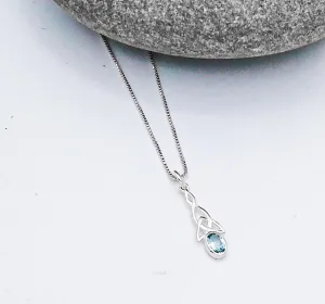 Silver Parrot Jewelry Sterling Celtic Pendant With Blue Topaz