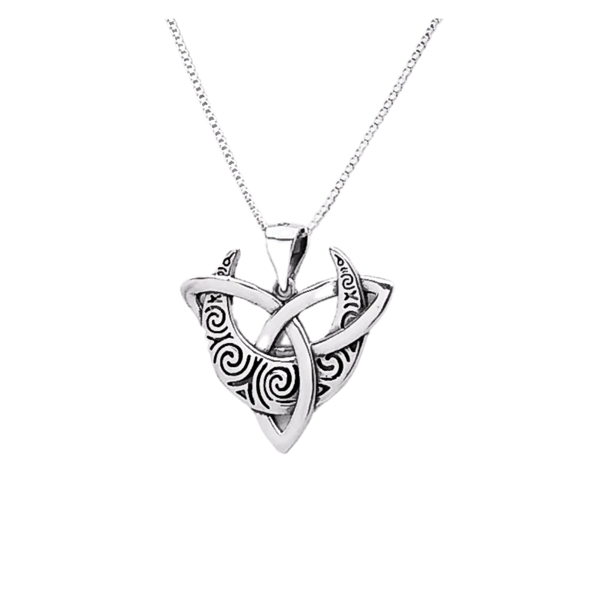 Silver Parrot Jewelry Sterling Celtic Pendant With Knot And Spiral Moon