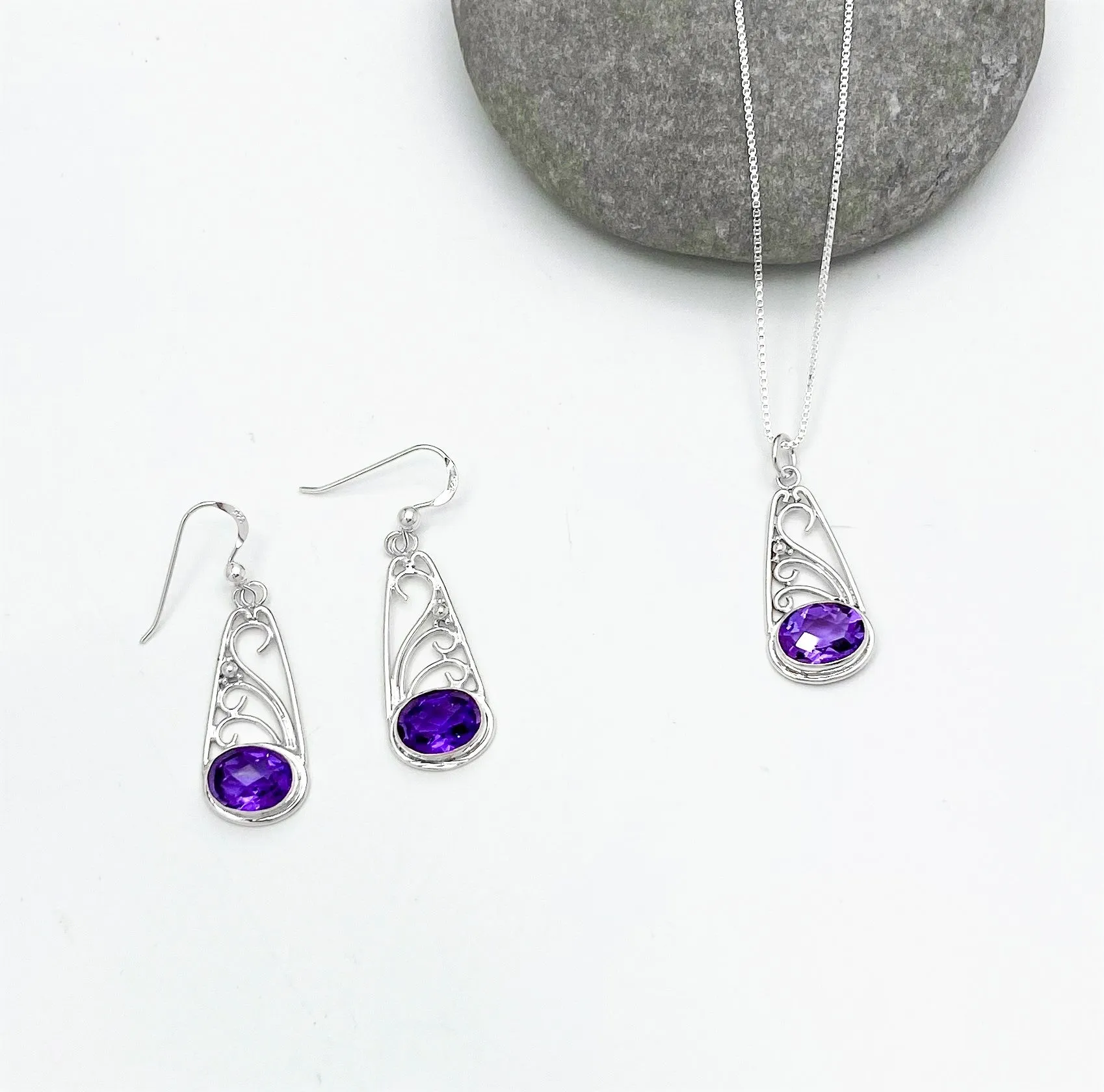 Silver Parrot Jewelry Sterling Silver and Amethyst Pendant